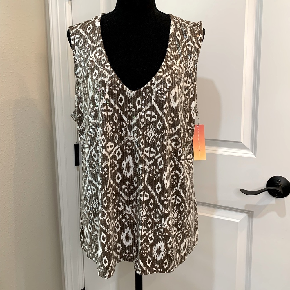 Charter Club Woman Marrakesh Sequin Tank Top Size 0X NWT